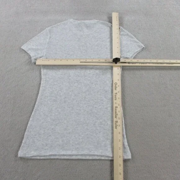 SKIMS Threadbare Rib Crewneck Standard T Shirt Womens Small Light Heather Gray - Picture 6 of 8
